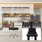 Kaleurrier Heavy Duty Stools with Bell Glides Backless Height Adjustable Stool - Swivel Stool Chair for Counter Bar Office Lab Home Kitchen Classroom Shop Garage(Stationary Casters, Black)