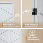 Modern Room Divider with Shelves, White X-Shape Design Folding Partition, 8-Panel Contemporary Freestanding Divider for Bedroom&Office, 67" H x 125.6" W(Two Independent 4-Panel partitions)