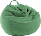 LPMOERA Stuffed Animal Storage Bean Bag Chair Cover (No Filler) For Kids and Adults.Soft Stuffable Bean Bag For Organizing Children Plush Toys or Memory Foam Light Green L for Adults