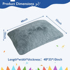 3 in 1 Kids Bean Bag Chair Bed, Kids Fluffy Stuffed Floor Pillow for Gaming and Reading, Ultra Soft Faux Fur Fabric Bean Bag Chairs to Lounger for Playroom, Living Room, Bedroom, Gray