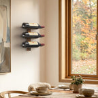 B4Life Wall Mounted Wine Rack for 3 Bottles Wood & Metal Storage | Small Space And Apartments Wine Selection, Newcomers, Dress Up A Blank Wall,Wine Rack Small,Wall Mounted Bar