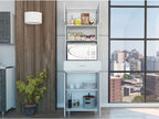 Microwave Cabinet with Storage, Kitchen Organizer, White