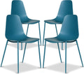 Poly & BARK Isla Modern Kitchen Chairs Set of 4 - Plastic Dining Chair with Metal Legs - Quick Assembly Simple Cafe Chairs Plastic for Indoor or Outdoor - Ocean Teal