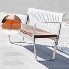 Garden Modern Outdoor Bench with Backrest and Armrests, Suitable for 2-4 People Seat(Large)