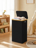 iEGrow Laundry Hamper with Lid, 110L Large Laundry Hamper with Handle and Lid, Collapsible Clothes Basket Organizer with Removable Inner Bag for Clothes Towels - Black