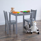 Humble Crew Kids Table and Chair Set, Toddler Activity Table with 2 Chairs for Play, Crafts, Snacks & Learning, Wooden Kids Furniture for Playroom & Bedroom, Grey