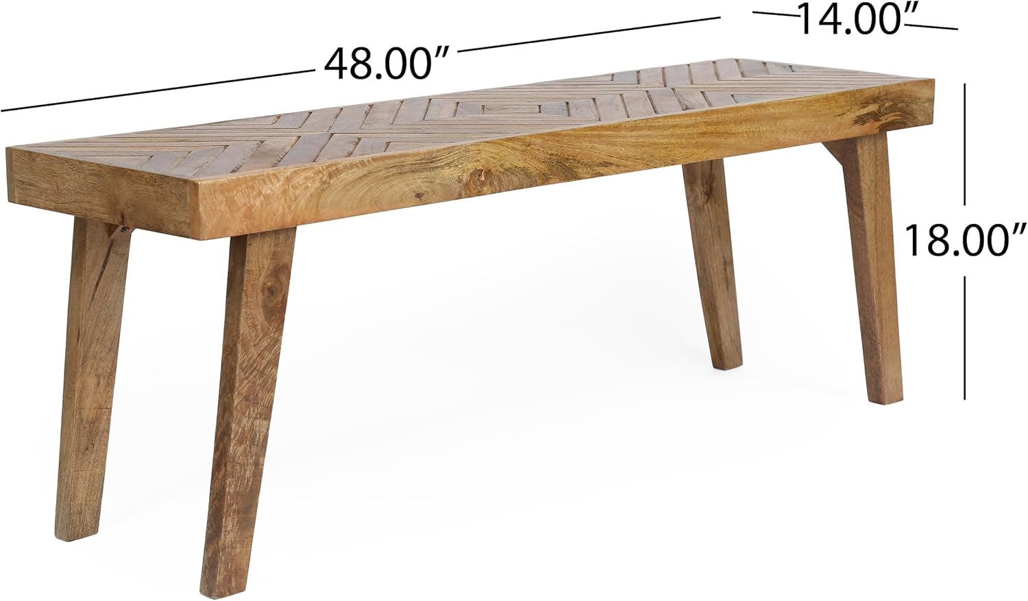 Christopher Knight Home Fircrest Wooden Rectangular Dining Bench, Kitchen Extra Seat, Entryway Bench for Home Hall Living Room, Natural