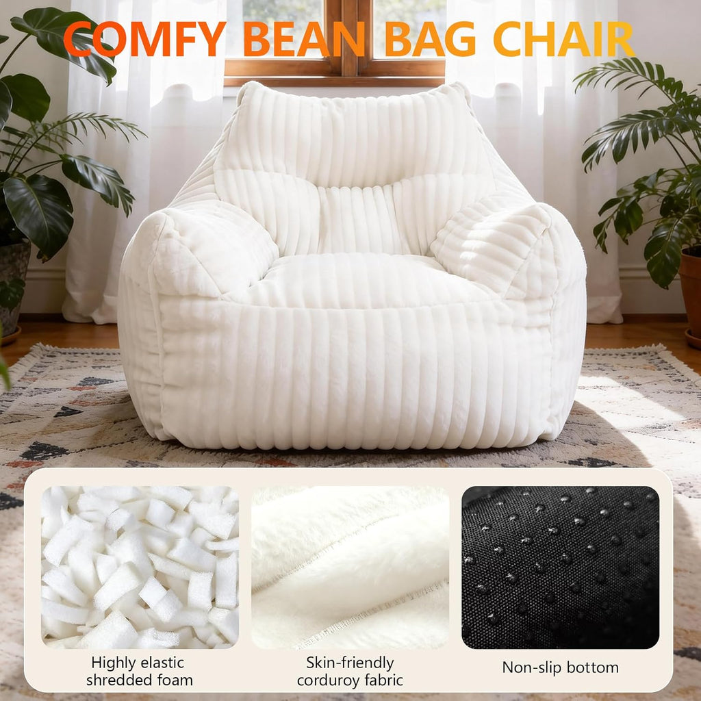 Bean Bag Chair for Adults, Comfy Chair for Bedroom, Floor Chairs for Living Room, Lounge Chair Indoorg, Floor Couch with Meditation