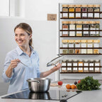 SMRCAD Magnetic Spice Rack for Refrigerator, 4pack Magnetic Shelf for Fridge Space Saving Seasoning Organizer for Any Metal Surface No Drilling Needed (Bronze -cut out, 4pack)