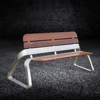 Patio Benches for Outdoors Park ChairOutdoor BenchStainless Steel Backrest SeatSolid Wood Leisure ChairCommunityOutdoor GardenSitting BenchSquare Chair Garden Benches for Outdoors