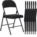6 Pack Folding Chairs, Fabric Folding Dining Chair Set with Padded Cushion and Back, Indoor Outdoor Folding Chair Set for Home Office Parties Events Wedding