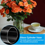 PATIKIL Clear Glass Cylinder Vase, 5.9" Tall and 2" Dia Tabletop Flowers Vase Floating Candle Holder Vase for Home Decor Wedding Centerpieces(8oz)