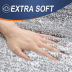 OLANLY Bathroom Rugs Sets 3 Piece, Soft Absorbent Microfiber Bath Mats and U-Shaped Contour Toilet Rug, Machine Wash Dry, Plush Shaggy Bath Mat Set for Bathroom (30"x20"+24"x16"+24"x20", Grey)