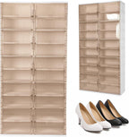 10 Tiers 40 Pairs Large Plastic Folding Shoe Cabinet with Doors Foldable Shoe Rack Organizer Cabinet for Closet Entryway Living Room