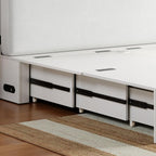 BALUS Full Size Murphy Bed with Mattress Included, 57'' W Murphy Bed Full with USB Charging Station & 2 Storage Drawers, Murphy Cabinet Beds for Living Room, Apartment, Home Office, Bedroom-White