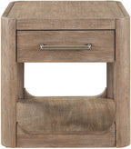 Liberty Furniture South Bend Living Room End Table Contemporary with Storage Drawer - Burnished Clay Oak Wood