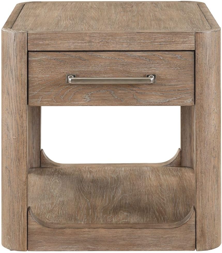 Liberty Furniture South Bend Living Room End Table Contemporary with Storage Drawer - Burnished Clay Oak Wood