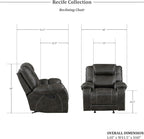Lexicon Manual Glider Recliner Chair, Polished Microfiber Upholstered Manual Tab Pull Reclining Nursery Chair for Living Room, Pillow Top Armrest, Padded Headrest, Easy Assembly, Chocolate