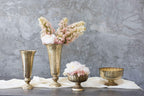 Accent Decor Distressed Gold Metal Compote Bowl | Gold Compote Vase l Lita Metal Vase l Indoor and Outdoor Compote for Any Event