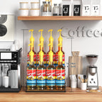 THYGIFTREE Coffee Syrup Rack Organizer 8 Bottle Syrup Holder Stand 2-Tier Syrup Storage Shelves Wine Rack for Kitchen Coffee Bar Station