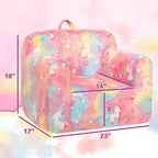 ALIMORDEN Kids Ultra-Soft Snuggle Foam Filled Chair, Cuddly Sherpa Reading Couch for Boys and Girls,Glow-in-The-Dark Unicorn Pattern