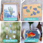 Abeillo 45oz Sea Glass for Crafts, Frosted Seaglass Pieces Vase Filler and Aquarium Decor, Smooth Edge Seaglass for DIY Art and Home Decor (Blue, Green, White)
