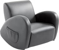 Qaba Kids Sofa Rocking Chair with Side Pocket, PU Leather Toddler Armchair for Children Grey