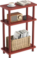 Apicizon 3 Tier End Table, Narrow Side Table with Storage Shelf, Bedroom, Living Room, Entryway, Farmhouse, Dark Brown