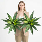 Artificial Agave Plant Outdoor, 22Inch Fake Plants UV Resistant for Indoor, Faux Large Plant Fake Greenery with UV Resistant Decor for Home Porch Garden, Housewarming Gifts（2Pack）