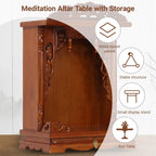 Household Wood Cabinet Personal Shrine Table with Pull-Out Storage Panel Chinese Cabinet Pedestal Offering Table for Home, Temple Buddha Shrine(Rosewood,36 * 28 * 56cm/14.2 * 11 * 22in)