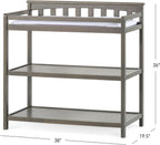 Child Craft Hampton Flat Top Crib and Changing Table Nursery Set, 2-Piece, Includes 4-in-1 Convertible Crib and Changing Table, Grows with Your Baby (Dapper Gray)