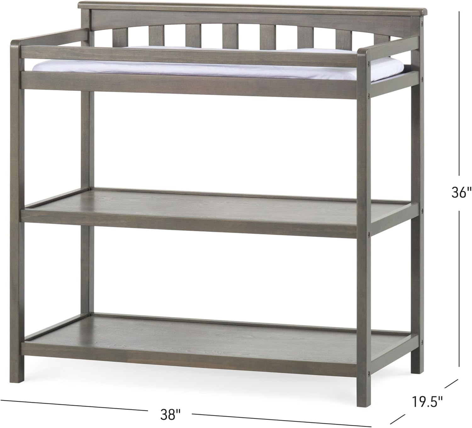 Child Craft London Crib and Changing Table Nursery Set, 2-Piece, Includes 4-in-1 Convertible Crib and Changing Table, Grows with Your Baby (Dapper Gray)