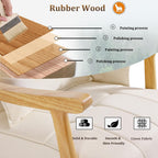 NOBLEMOOD Upholstered Rocking Chair with Ottoman, Modern Indoor Nursery Glider Rocker Chair, Solid Wood High Back Armchair with Fabric Padded Seat for Living Room Bedroom