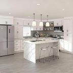 30 Inch White Shaker RTA Kitchen Base Cabinet, 30 W x 24 D x 34.5 H Floor Storage Cabinet with 2 Drawers and 2 Doors, Plywood Box, HDF Doors, Ready to Assemble