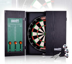 ONE80 All-in-One Dartgame Center with Self-Healing Sisal/Double-Sided Dartboard & Multifunctional Cabinet 6 Steeltip Darts and Mounting Kit Included