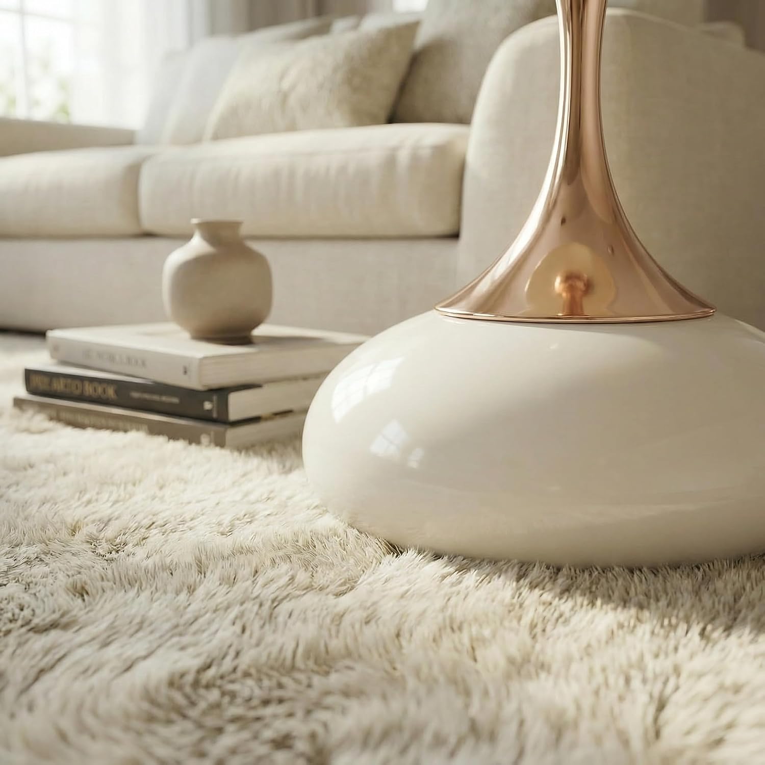 Round Pedestal Side Table, Small Metal Drink Table for Small Spaces, Modern Accent End Table for Living Room, Bedroom, Sofa, Cocktail Table