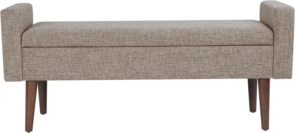 HomePop Fulton 48" Storage Bench - Midtone Gray Fabric