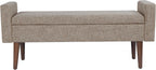 HomePop Fulton 48" Storage Bench - Midtone Gray Fabric