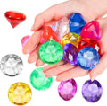 Zomiboo 16 Pcs Acrylic Diamond Large Gems Pirate Round Treasure Acrylic Gemstones Toy Gems Diamond Shaped Gemstones for Home Vase Fillers Party Decor (Multicolor,1.57 x 1.06 Inches)