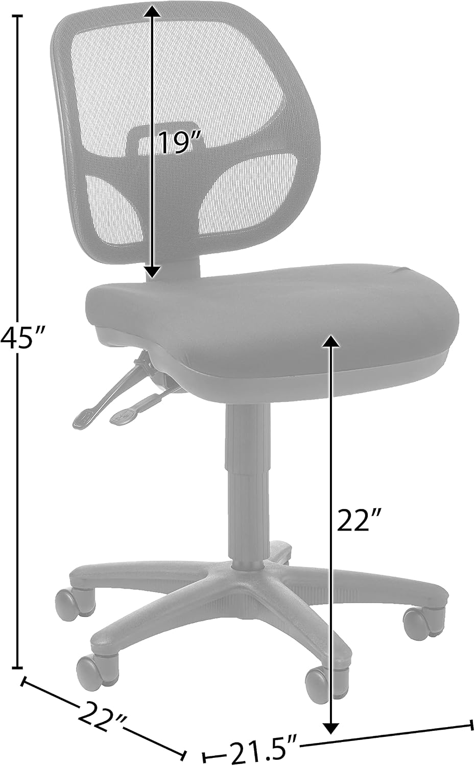 Office Star ProGrid Breathable Back Adjustable and Ergonomic Office Task Chair with Built-in Lumbar Support, Coal FreeFlex Fabric
