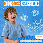 Strictly Briks Big Blocks Baseplate - Creative Building Blocks Play - Compatible with Lego Brick Pieces - Blue, 13.75 x 16.25 in (Pack of 2)