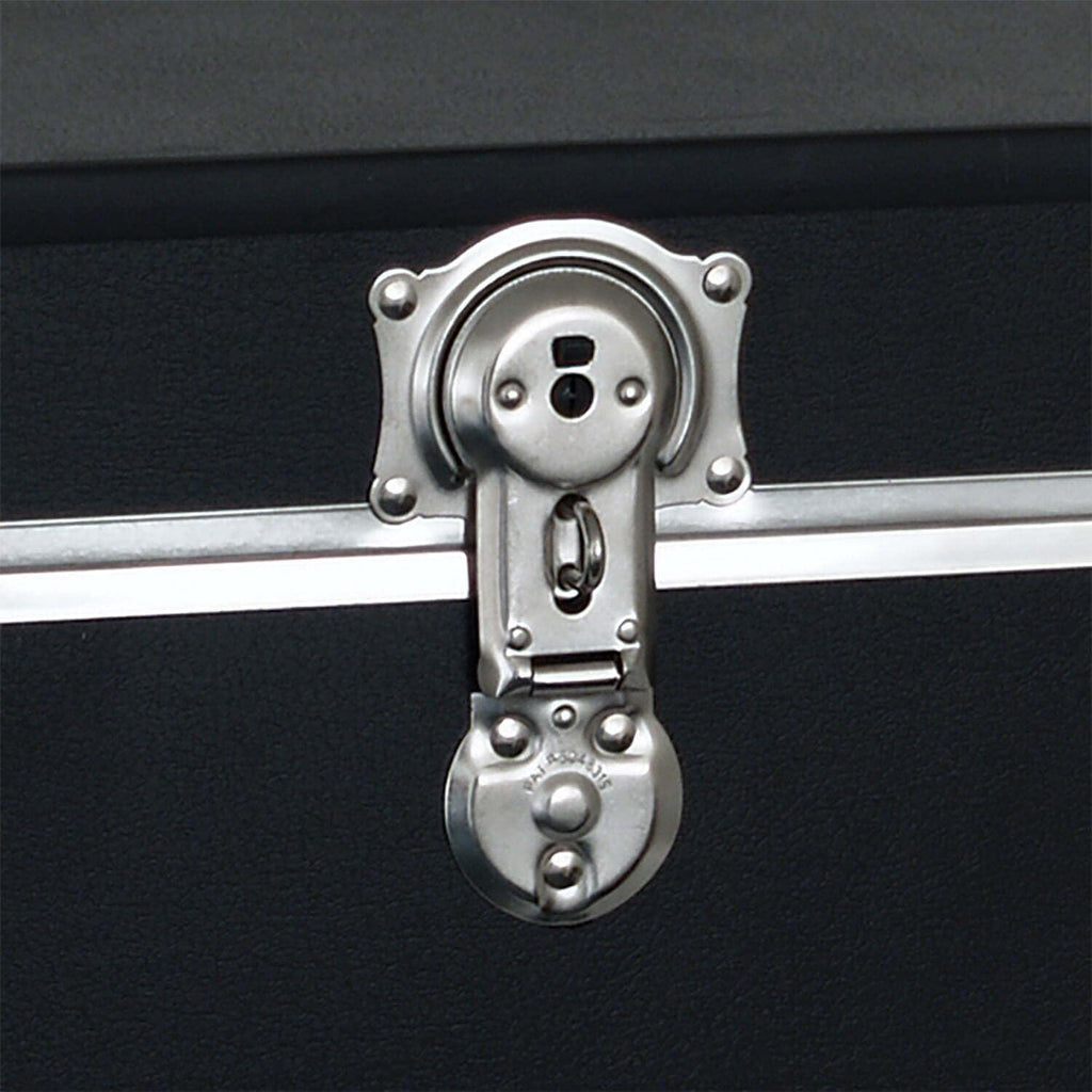 HomeStock Seaside Style Heavy Duty 31" Under Bed College Storage Trunk with Wheels & Lock, Latch Closure Type, 30" L x 8.25" W x 18.25" H, Ideal Camp Dorm Room Trunk Footlocker Black
