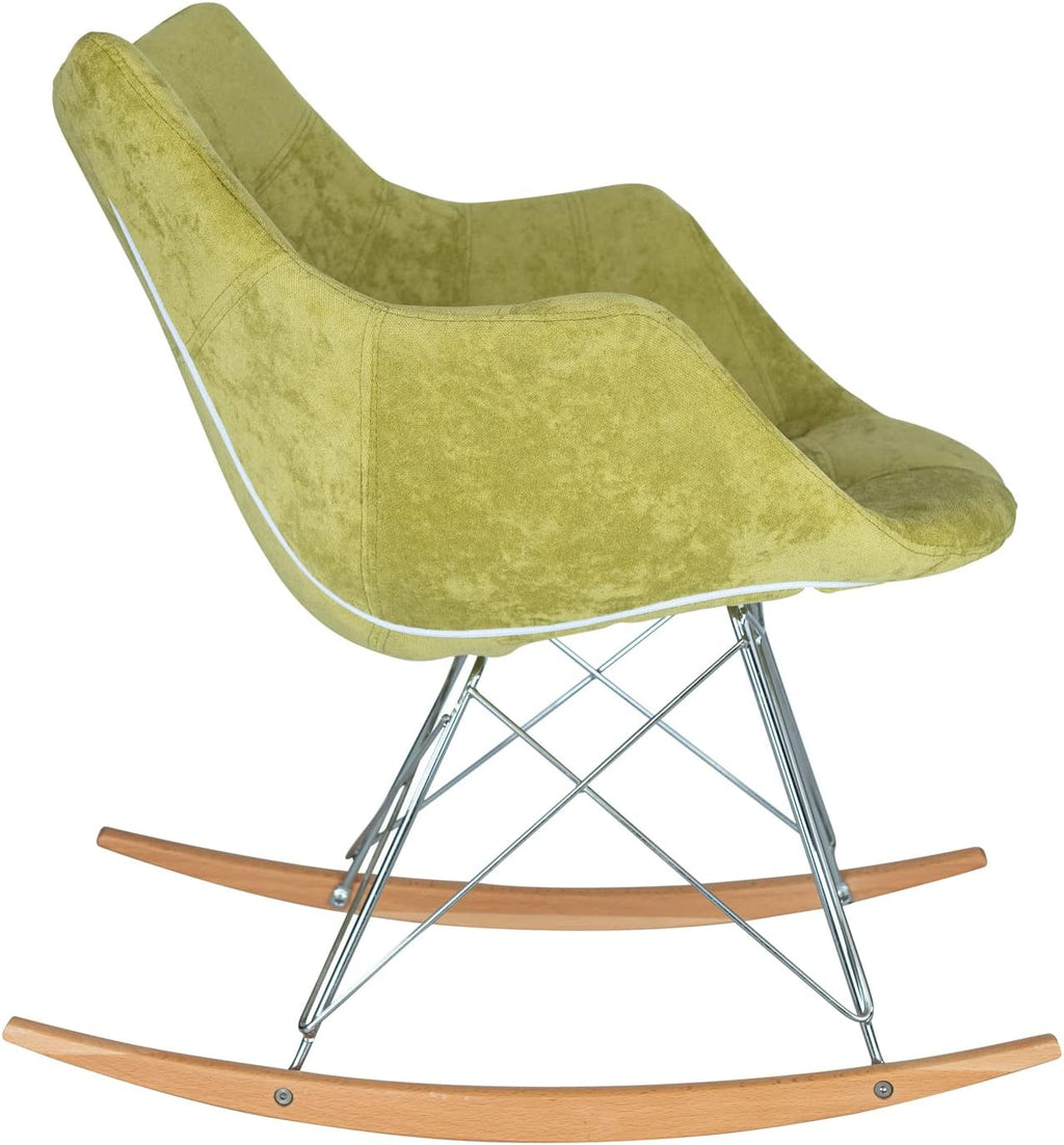 HomeStock Rocking Chair for Kids - Velvet Kids Chair with Eiffel Base - Nursery Rocker - Comfortable Child Rocking Chair