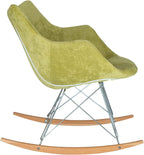 HomeStock Rocking Chair for Kids - Velvet Kids Chair with Eiffel Base - Nursery Rocker - Comfortable Child Rocking Chair