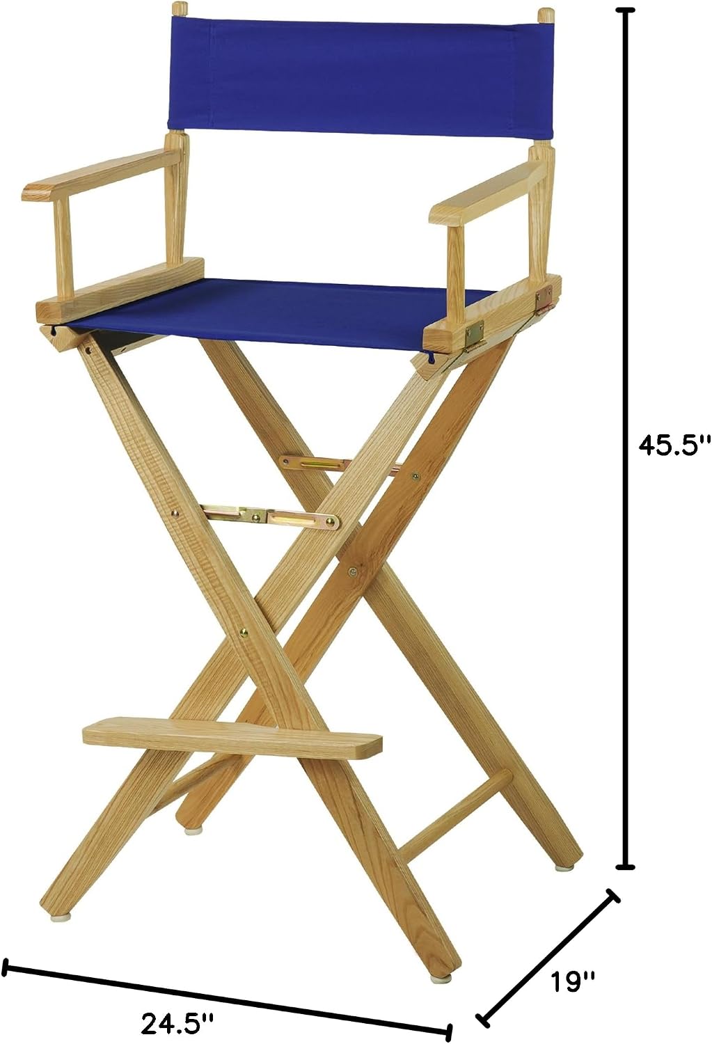 American Trails Extra-Wide Premium 30" Director's Chair Natural Frame with Royal Blue Canvas, Bar Height