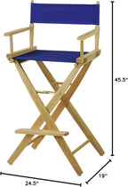 American Trails Extra-Wide Premium 30" Director's Chair Natural Frame with Royal Blue Canvas, Bar Height