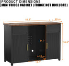 GDLF Large Coffee Bar Cabinet with Fridge Space, Mini Fridge Cabinet with Wine Storage, Buffet Sideboard Table for Home, Fluted Modern Design,53.2" L