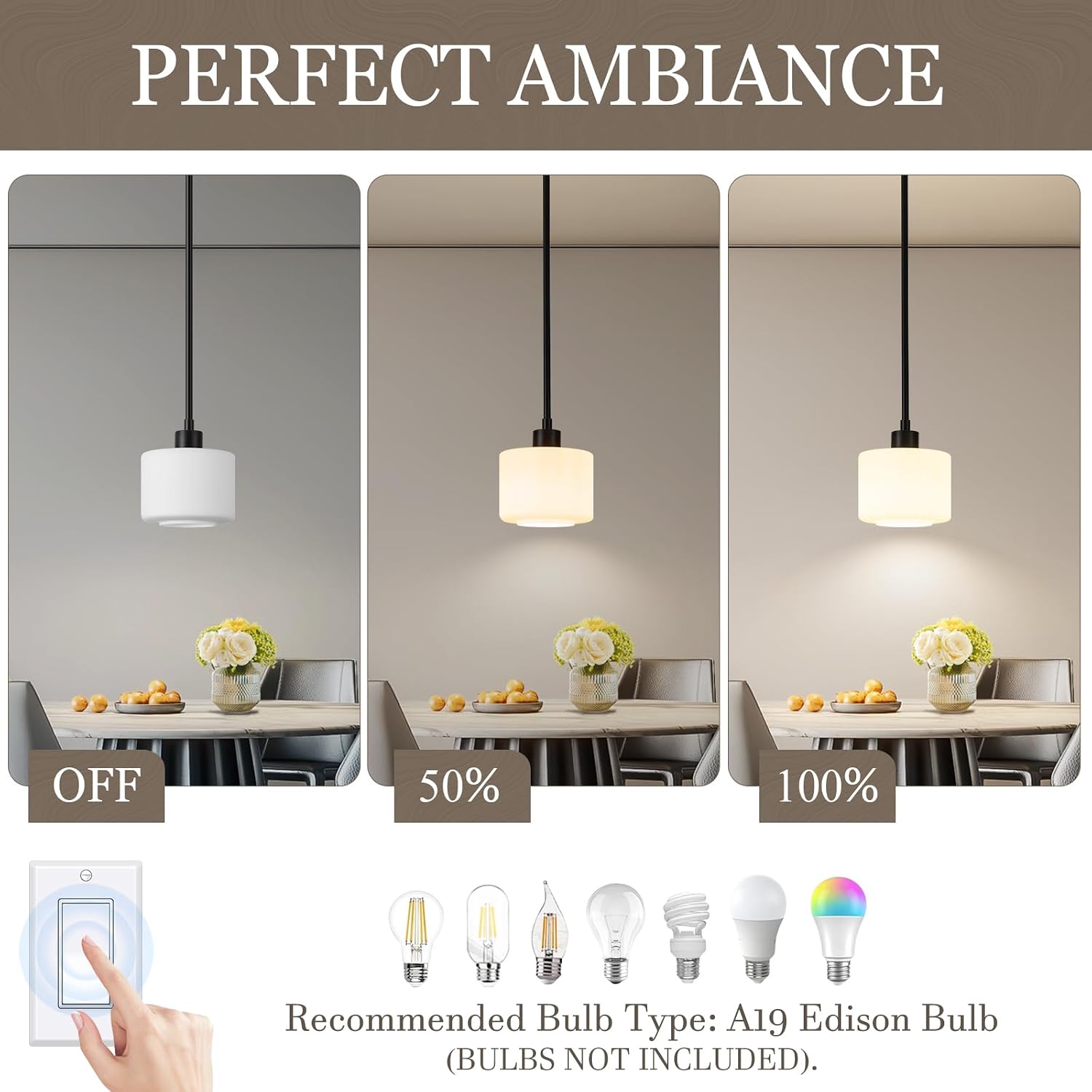 Black Pendant Lights Kitchen Island 2 Pack, Modern Milk Glass Hanging Light Fixtures with Rods, Mini Kitchen Pendant Lighting Over Island for Sink Bathroom, OS-YQ8153-2PBK