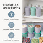 StarPack Freeze The Day Homemade Ice Cream Containers (2-Pack, 1 Quart) - Airtight Silicone Lids, BPA-Free Reusable Ice Cream Freezer Containers with Lids, Stackable, Lavender & Mint