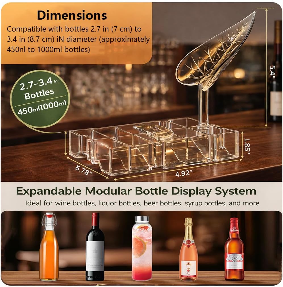 DIY Modular Wine Bottle Holders,Wine Bottle Stands for Display,Expandable Single Wine Rack,Unique Wine Gifts for Wine Lovers,Decorative Wine Bottle Organizer for Living Room,Dining Room,Bar